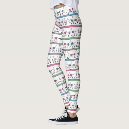 Lama-Streifen-Muster Leggings (Links)