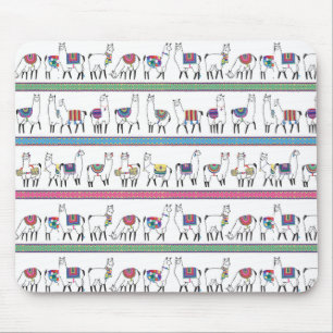 Lama-Streifen-Muster Mousepad