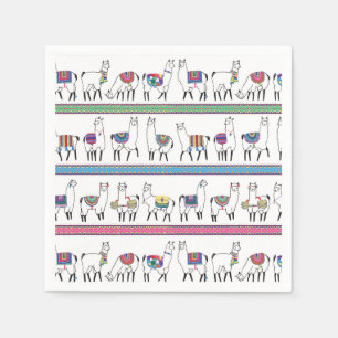 Lama-Streifen-Muster Serviette
