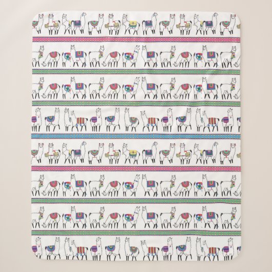 Lama-Streifen-Muster Sherpadecke (Vorderseite)