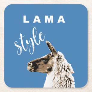 Lama Style Rechteckiger Pappuntersetzer