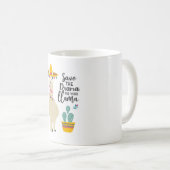 Lama-Tasse "retten das Drama für Ihr Lama" Kaffeetasse (VorderseiteRechts)