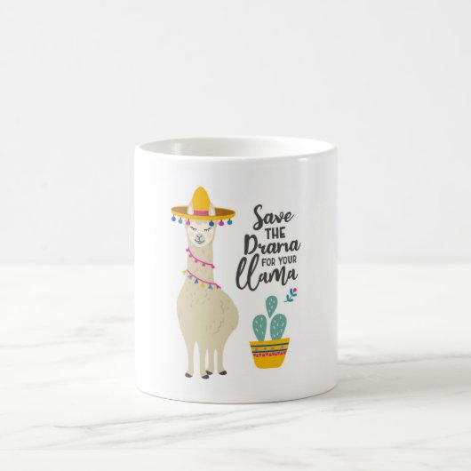 Lama-Tasse "retten das Drama für Ihr Lama" Kaffeetasse (Mittel)