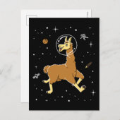 Lama-Tiere im Weltraum Postkarte (Vorne/Hinten)