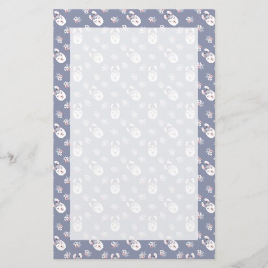 Lama-u. Blumen-Muster Briefpapier (Vorderseite)