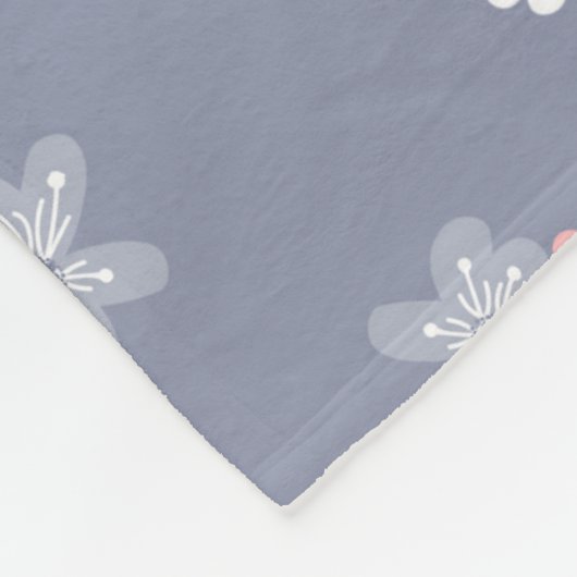 Lama-u. Blumen-Muster Fleecedecke (Ecke)