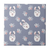 Lama-u. Blumen-Muster Fliese (Vorderseite)