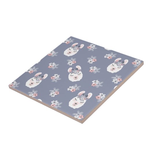 Lama-u. Blumen-Muster Fliese (Seite)