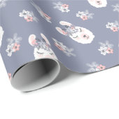 Lama-u. Blumen-Muster Geschenkpapier (Rolleneckpunkt)