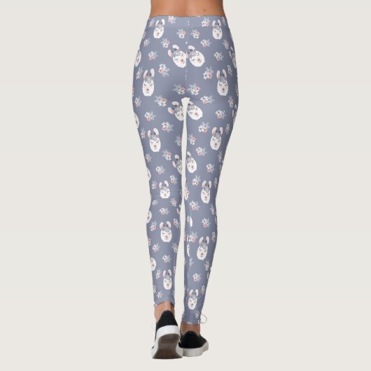 Lama-u. Blumen-Muster Leggings (Rückseite)
