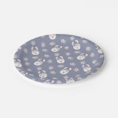 Lama-u. Blumen-Muster Pappteller (Schrägansicht)