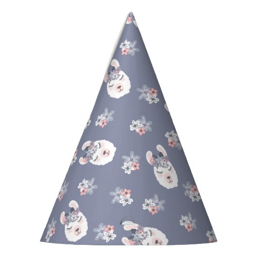 Lama-u. Blumen-Muster Partyhütchen (Links)