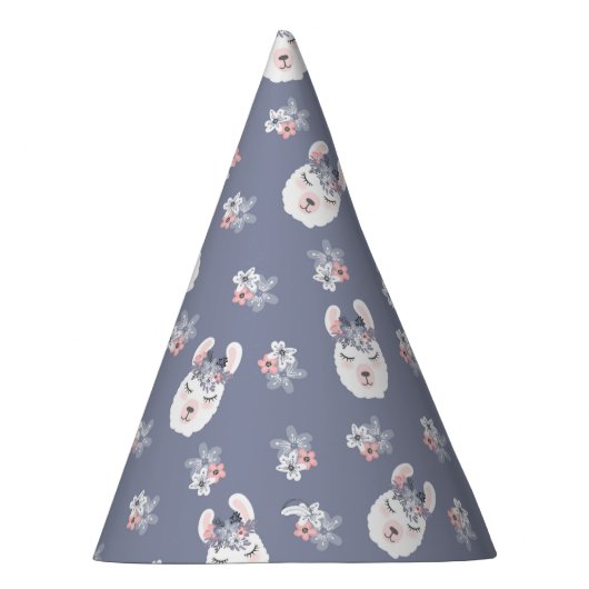 Lama-u. Blumen-Muster Partyhütchen (Rechts)