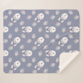 Lama-u. Blumen-Muster Sherpadecke (Vorderseite (Horizontal))