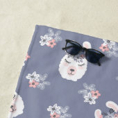 Lama-u. Blumen-Muster Strandtuch (Beispiel)