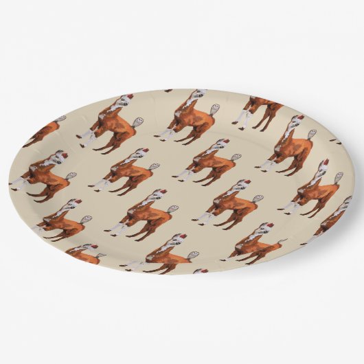 LAMA U. FEDERN PAPPTELLER (Schrägansicht)