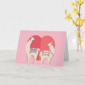 Lama und Alpaca mit Liebe Karte (Gelbe Blume)