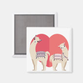 Lama und Alpaca mit Liebe Magnet (Vorderseite/Rückseite)