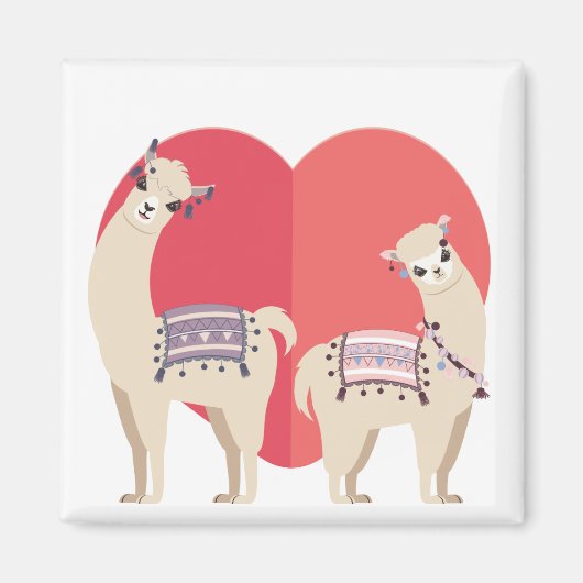 Lama und Alpaca mit Liebe Magnet (Vorne)