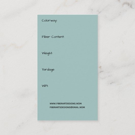 Lama und Alpaka-Garn doppelseitig Visitenkarte (Rückseite)