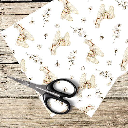 Lama- und Baumwollboho-Design Seidenpapier