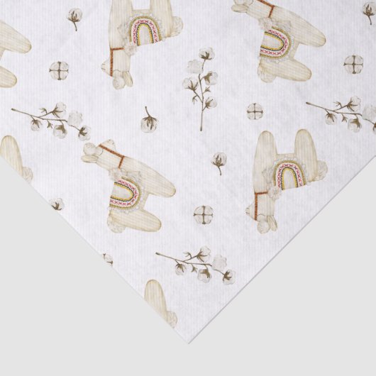 Lama- und Baumwollboho-Design Seidenpapier (Ausschnitt)