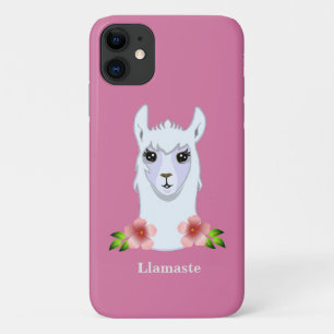 Lama und Blume auf Rose Case-Mate iPhone Hülle