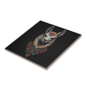 Lama- und Blume-Portrait, Fliese (Seite)
