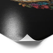 Lama- und Blume-Portrait, Fotodruck (Ecke)