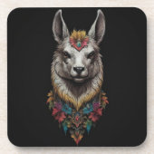 Lama- und Blume-Portrait, Getränkeuntersetzer (Vorderseite)