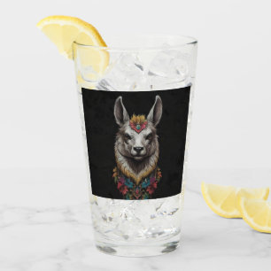 Lama- und Blume-Portrait, Glas