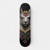 Lama- und Blume-Portrait, Skateboard (Vorne)