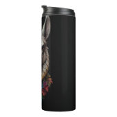 Lama- und Blume-Portrait, Thermosbecher (Nach rechts gedreht)