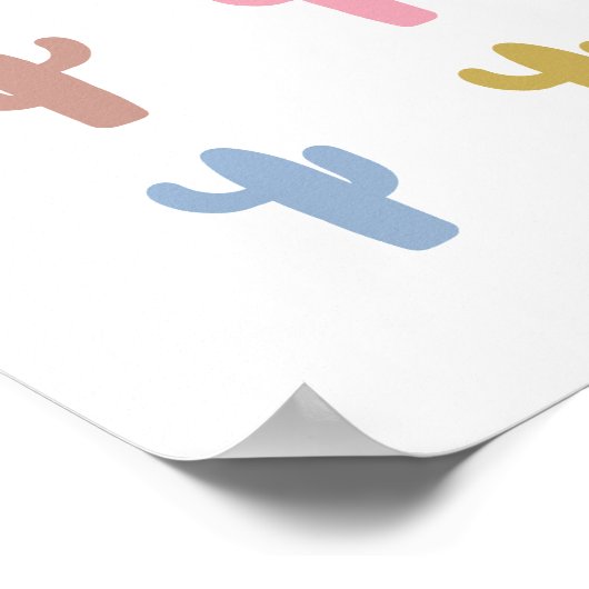 Lama und Cacti Kinderzimmer Room Poster (Ecke)