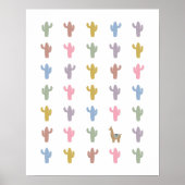 Lama und Cacti Kinderzimmer Room Poster (Vorne)