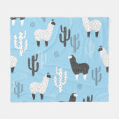 Lama und Kaktus, niedliches Muster. Fleecedecke (Vorderseite (Horizontal))