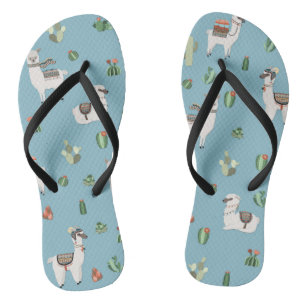 Lama- und Kaktusmuster Badesandalen