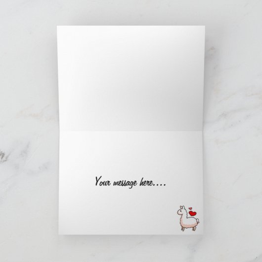 Lama-Verrücktheit Feiertagskarte (Innenseite)