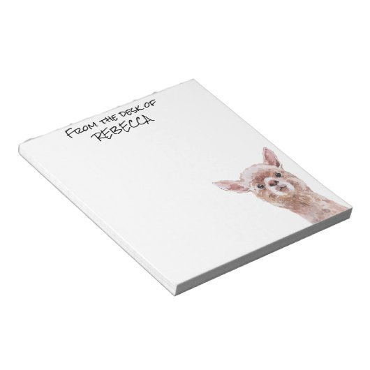 Lama vom Schreibtisch aus Personalisiert Notizblock (angewinkelt)