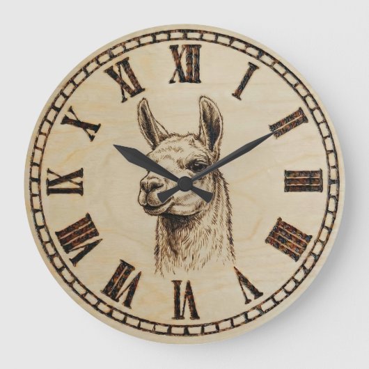 Lama-Wanduhr Große Wanduhr (Vorderseite)