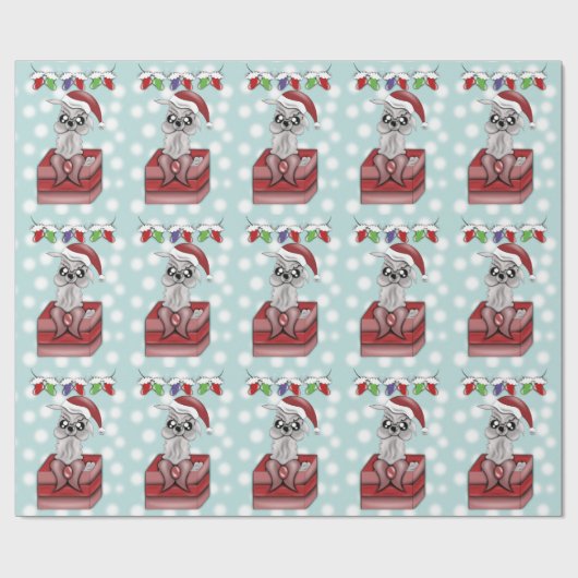Lama-Weihnachten Geschenkpapier (Flach)