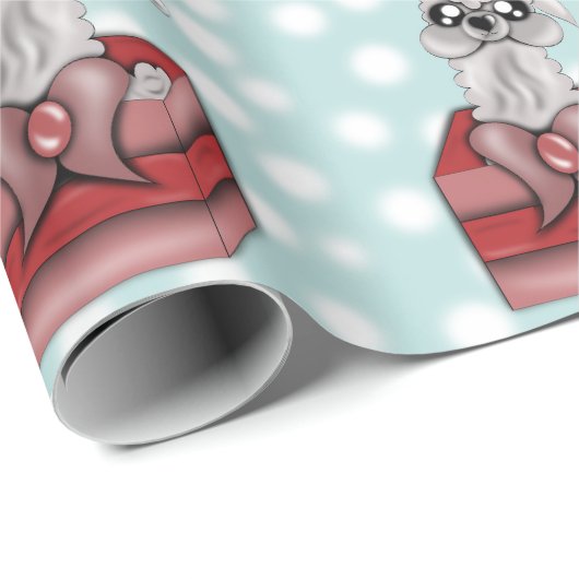 Lama-Weihnachten Geschenkpapier (Rolleneckpunkt)