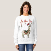 Lama-Weihnachtsstrickjacke Fas Lla Lla Sweatshirt (Vorne ganz)