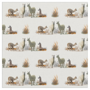 Lama-Wiesenstoffe (Farbe auswählen) Stoff