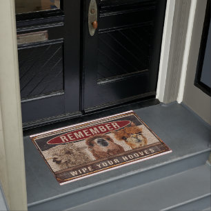 Lama wischen Sie Ihre Hooves Retro Doormat Fußmatte