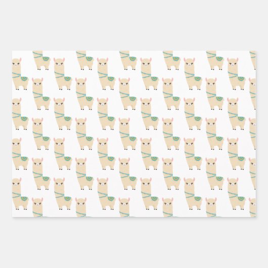 Lama Wrapping Paper Sheets Geschenkpapier Set (Vorderseite 2)