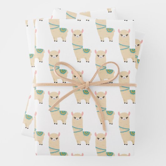 Lama Wrapping Paper Sheets Geschenkpapier Set (Beispiel)
