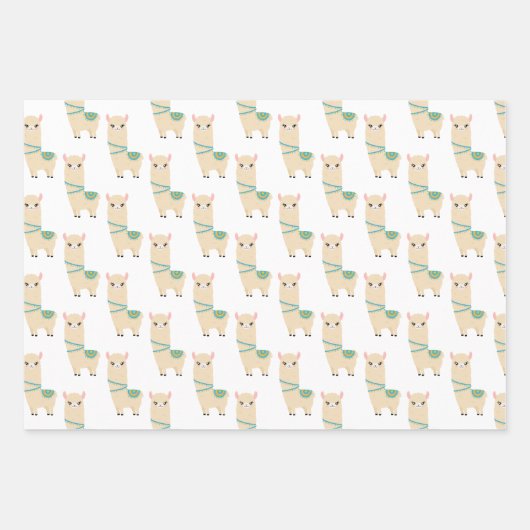 Lama Wrapping Paper Sheets Geschenkpapier Set (Vorderseite)