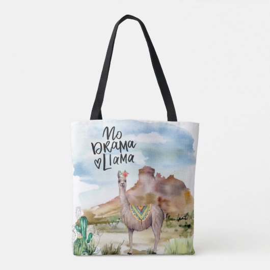 Lama & Wüste Landschaft Tasche (Rückseite)