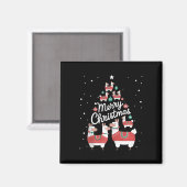 Lama Xmas Tree Llamas Weihnachtsbaum Magnet (Vorderseite/Rückseite)